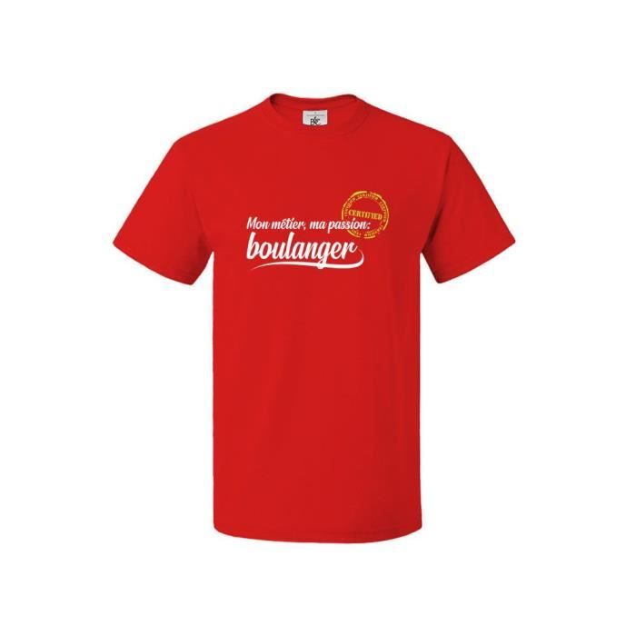 T-shirt col rond métier passion boulanger Mygoodprice 2xl rouge-red ...