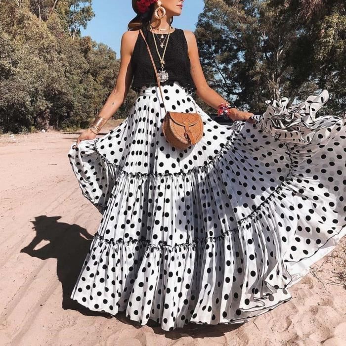 Jupe maxi plissee best sale