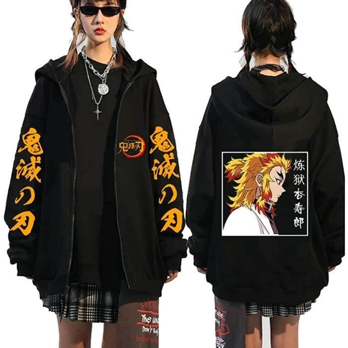 Demon Slayer Sweat à Capuche Anime Tanjiro Kamado Zippé Nezuko 3D ...