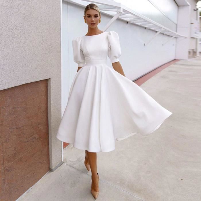 Robe blanche chic longue top