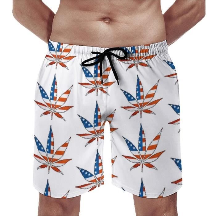 Tenue Plage été Short De Bain Homme Oudrspo - Imprimé Crâne Rose Gris - Séchage Rapide - Doublure Maille - Taille S-3XL Short Plage Poche