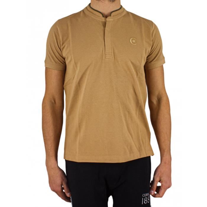 Cerruti 1881 Polo manches courtes col mao New Firenza Beige Homme