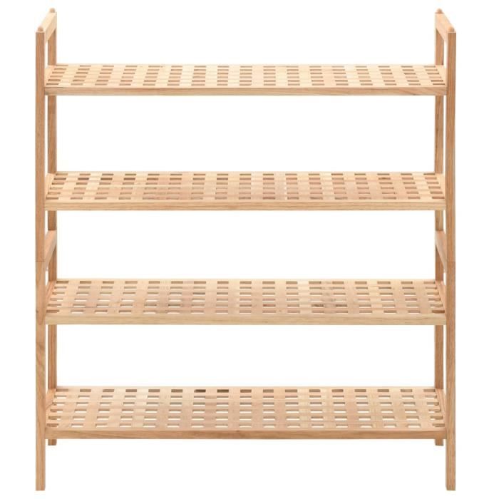 Étagère à chaussures - OMABETA - M02405 - Bois massif de noyer - 4 étagères - 69 x 26 x 81 cm