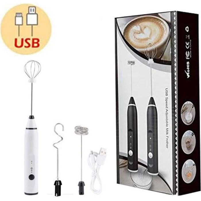 Mousseur À Lait Mousseur À Café Rechargeable Usb Têtes De Fouet À