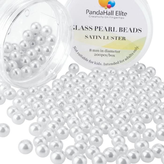 lot de 50 perle en verre ronde lisse 8 mm en verre bleu nuit 