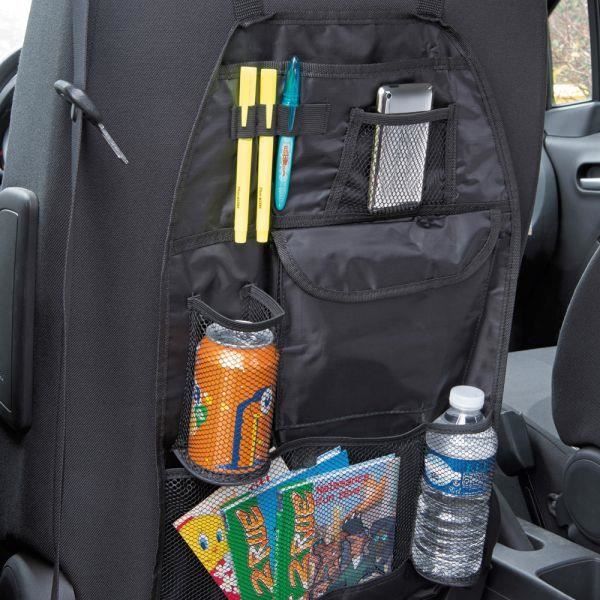 Organiseur de voiture - Rangement dossier de siège - 6 poches filets - noir  - Cdiscount Auto