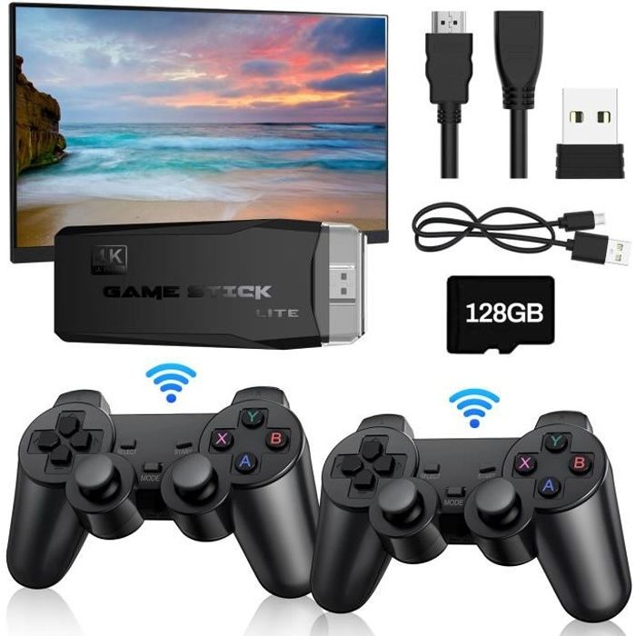 Console Jeux Rétro 20 000 Jeux Intégrés - Avec 2 Manettes Sans Fil HDMI 4K