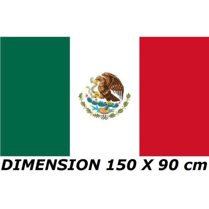 DRAPEAU 150 X 90 cm MEXIQUE MEXICAIN No maillot écharpe fanion casquette ...