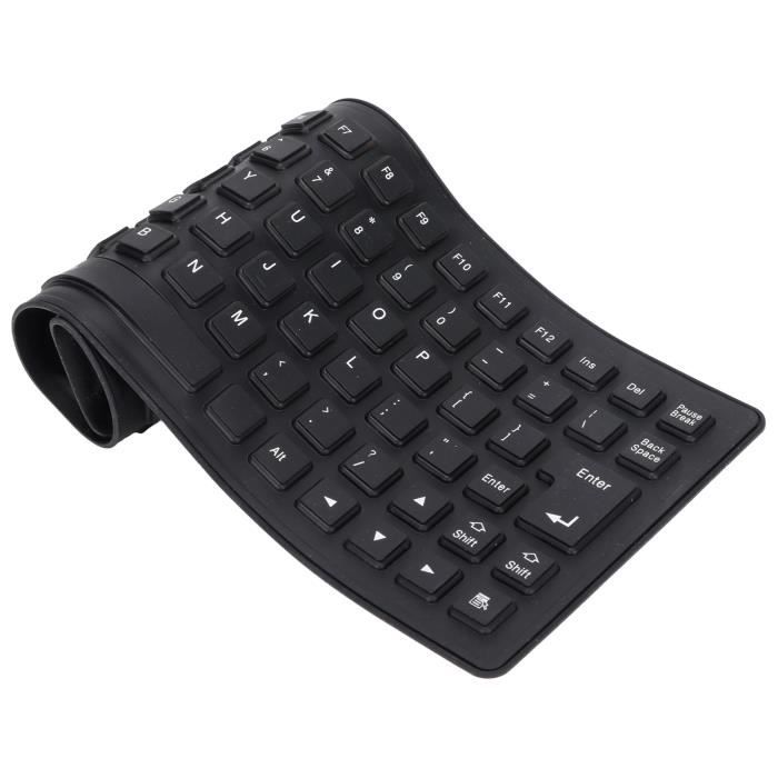 SALUTUYA clavier en silicone filaire USB SALUTUYA clavier en silicone souple Clavier en Silicone informatique dordinateur Noir