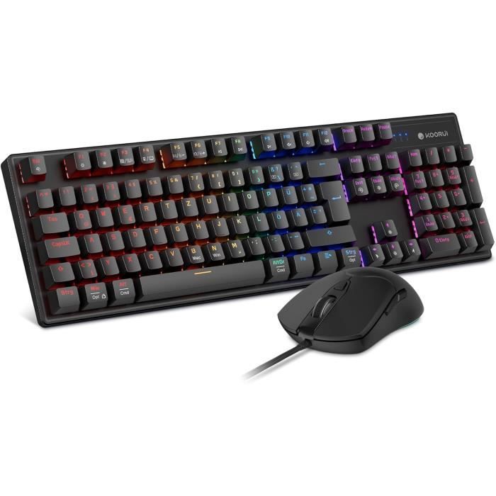 KIT SOURIS ET Clavier sans Fil Allemand De Qwertz Blanche Set M&K _ EUR