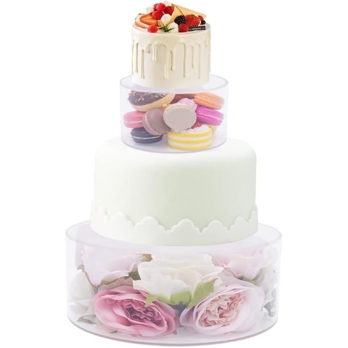 Présentoir à Gâteaux Présentoir à Gâteau Carré Plastique 3 Niveaux