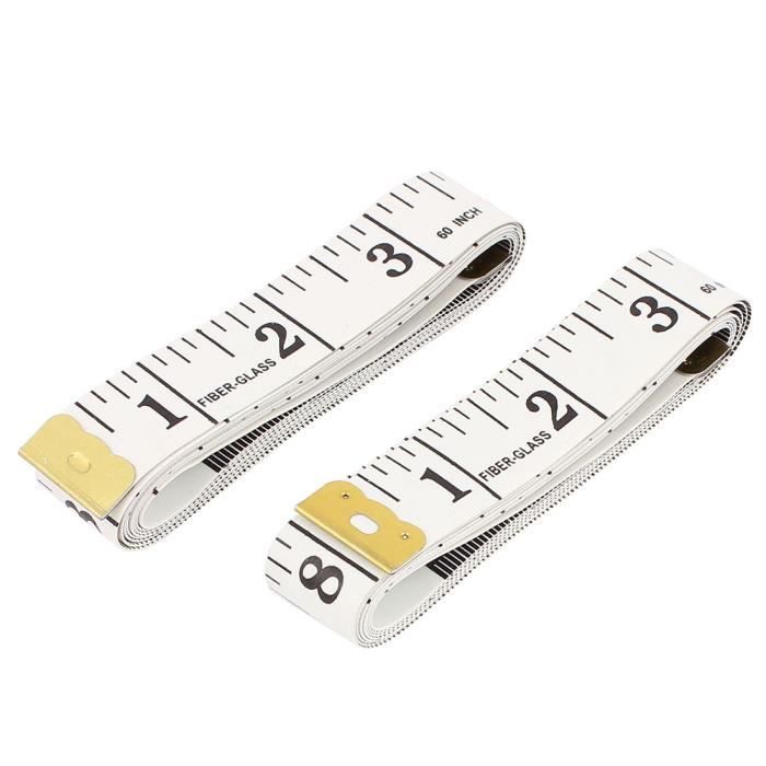 m/ètre ruban souple flexible 1 m/ètre ruban /à mesurer pour le corps m/ètre ruban double face 13 mm de large 150 cm de long blanc