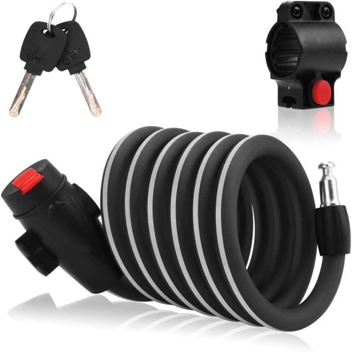 Outil Antivol Câble En Acier Spirale Vélo Vélo Vélo Serrure E-Vélo Scooter Serrure Bandes
