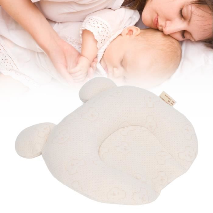 Oreiller bébé nouveau-né 0-12 mois en latex coussin de sommeil respirant amovible lavable dessin animé anti tête plate