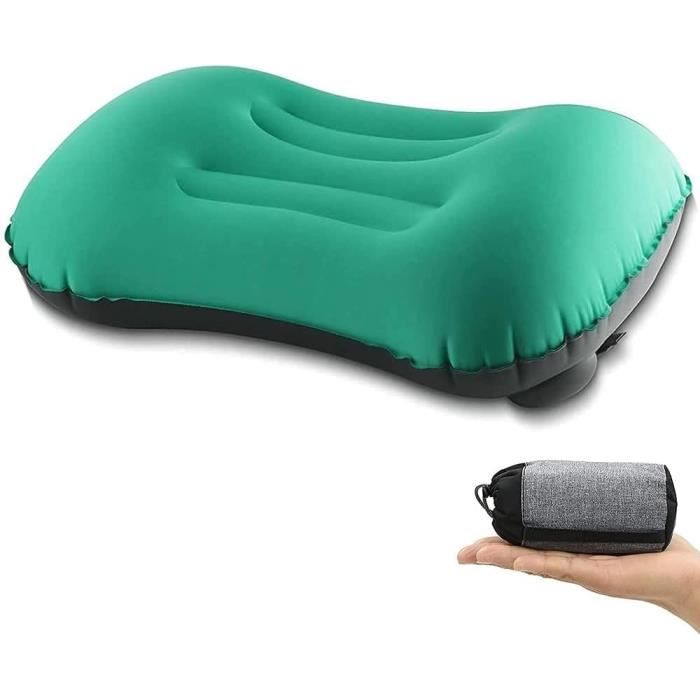 Oreiller Gonflable Camping CRISONKY 2.0 - Ultraléger (153g) - Pompe à Pression - Soutien Lombaire Et Nuque