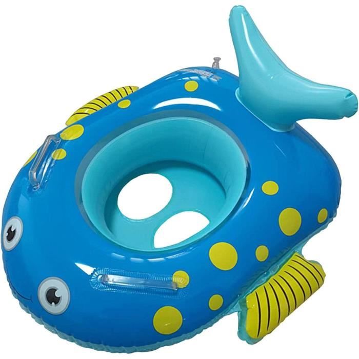 Bouée Piscine Enfant 6-12 Ans – Anneau Gonflable Fluorescent Bleu, Rose Ou Orange, PVC Épais 0,25 Mm
