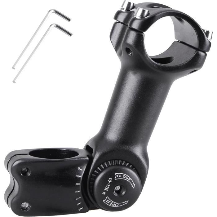 Potence De Velo Reglable 0 60 Degres 25 4 Mm 31 8 Mm Potence Vtt Tige De Guidon Avec Cle Hexagonale Pour Velo De Route Monta H44 Cdiscount Sport