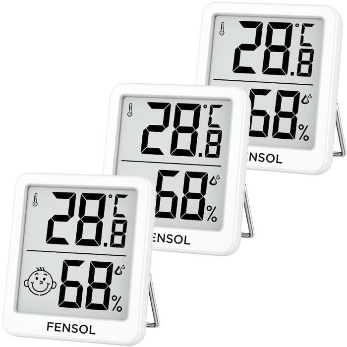 Lot De 4 Thermomètres Hygromètres Ronds Analogiques - Pour Intérieur, Bébé, Garage, Bureau, Facile à Lire