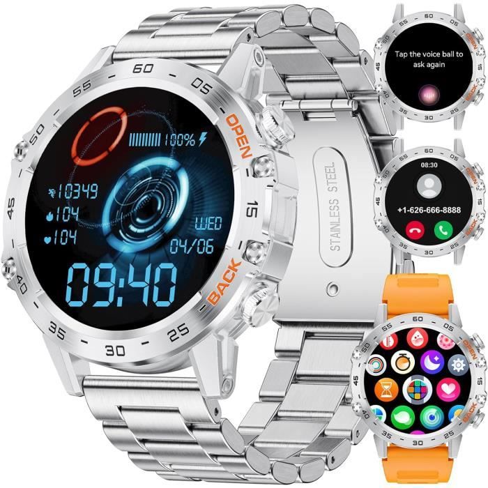 Montre Connectée Femme avec Appel Bluetooth, Smartwatch avec Podometre Moniteur de Fréquence Cardiaque Tension artérielle Fonction Féminine Sommeil Montre Intelligente Connecté pour Android iOS