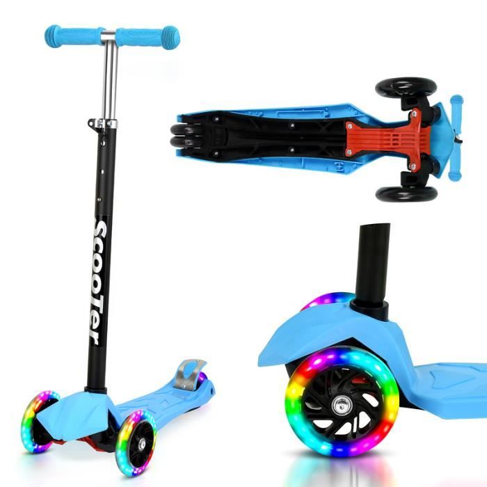Trottinette pour enfants-pliable-roues flash en PU-trottinette-Graffiti