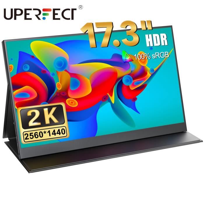 UPERFECT 17.3 Monitor portable 2560 * 1440 2K QHD Deuxième écran Affichage de jeu pour Xbox PS