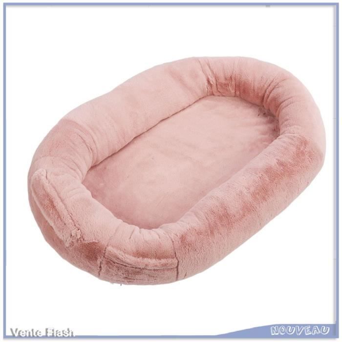 Comparer les prix de VGEBY **Lit Chien Humain Grand Format Lavable Amovible Panier Géant Orthopédique Corail Rose**