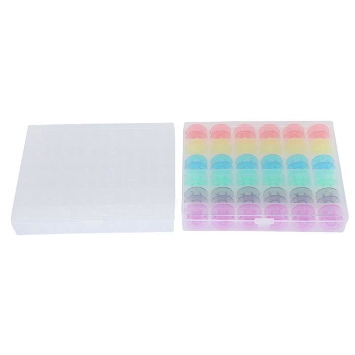 Boîte Rangement Canettes Machine à Coudre - 25 Places Transparente - Organisateur Bobines