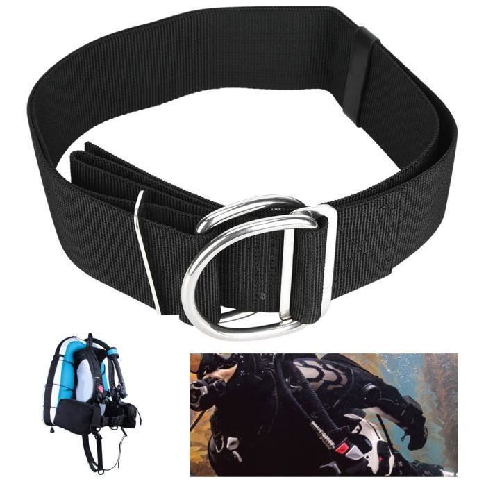 Xbsduih Plaque Arrière de Plongée sous-Marine Dir Harnais Support BCD Ensemble de Sangles D'Entrejambe Ceinture de Poids Accessoires de Pièces de Rechange de Plongée Noir et Bleu