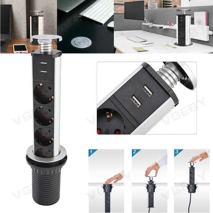BLOC PRISES MULTIPRISES ENCASTRABLE ESCAMOTABLE 4 PRISES TABLE BUREAU CUISINE... BLOC PRISES MULTIPRISES ENCASTRABLE ESCAMOTABLE 4 PRISES TABLE BUREAU CUISINE...