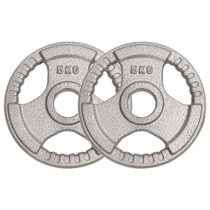Lot De 4 Plaques De Poids Olympiques 10 Lb (4,5 Kg) - Fonte émaillée Noire - Neuf