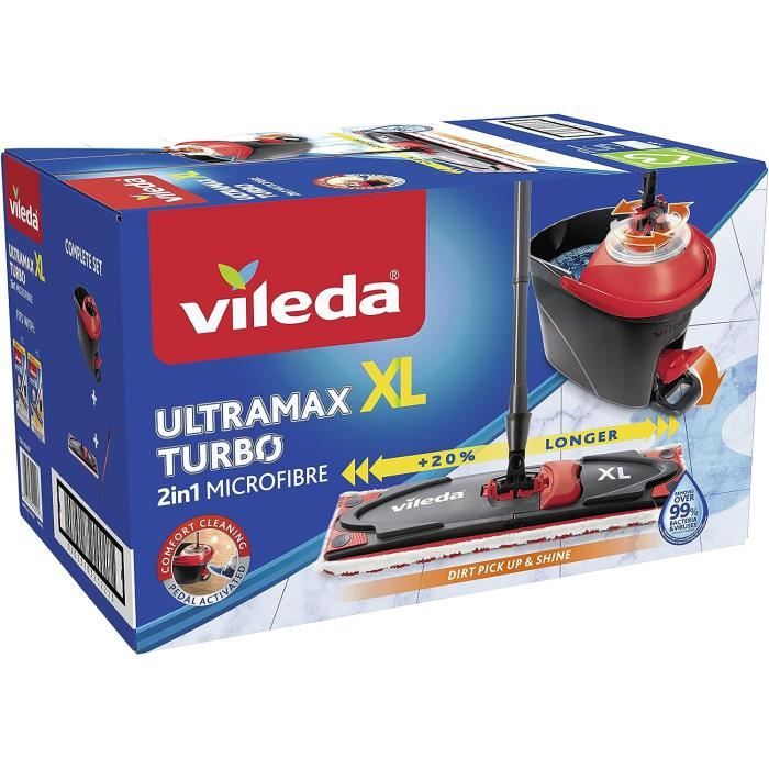 Vileda Turbo EasyWring & Clean Kit complet serpillère et seau avec  essoreuse Power, [299] - Cdiscount Maison