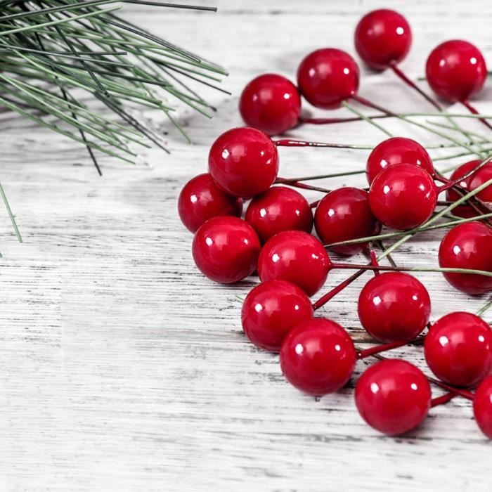 Cerises Artificielles Decoratives Bricolage Fruits Artificiels Cerises Rouges Pour Guirlande De D Arbre De Noel Couronne De Noel Cdiscount Maison