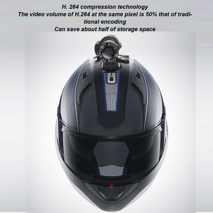 RHOCaméra pour casque de vélo HD 1080P vélo moto casque caméra WiFi lampe de poche caméra Anti