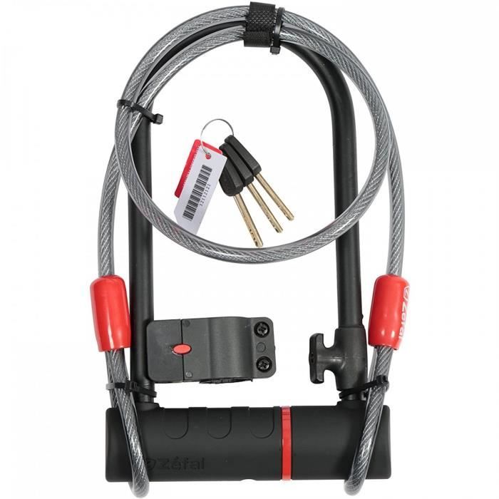 Zéfal K-Traz U17 - Antivol en U Vélo Très Haute Résistance - Arceau en Acier Très Solide - Câble de 120 cm Optionnel