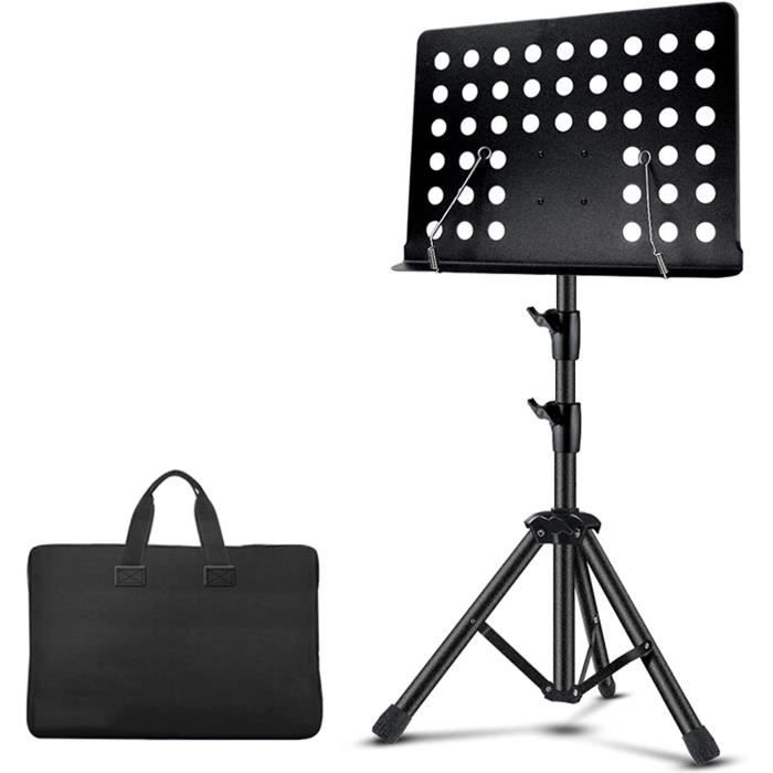 Pupitre Portable En Métal Détachable Pour Partitions - Hauteur Réglable 60-130 Cm, Panneau 41,5x28 Cm, Couleur Rose Ou Noir