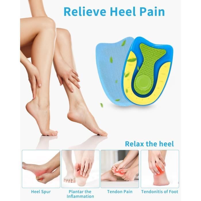 2 Coussinets De Talon En Gel De Silicone - Soulagement Douleur Fasciite Plantaire, Éperon Calcanéen - Unisexe - 7