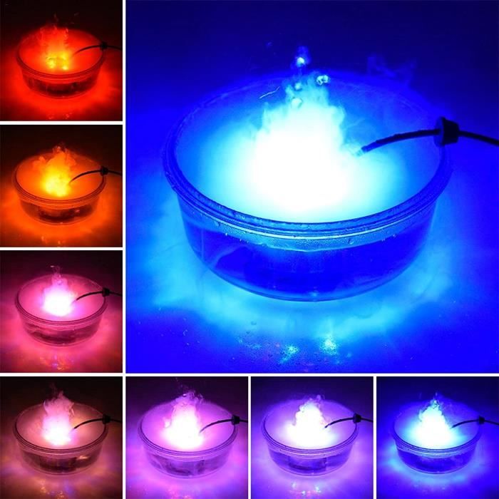 BCOATH Machine à Brouillard USB Avec 12 LEDs - Brumisateur Pour Étang, Décoration Halloween Ou Intérieur