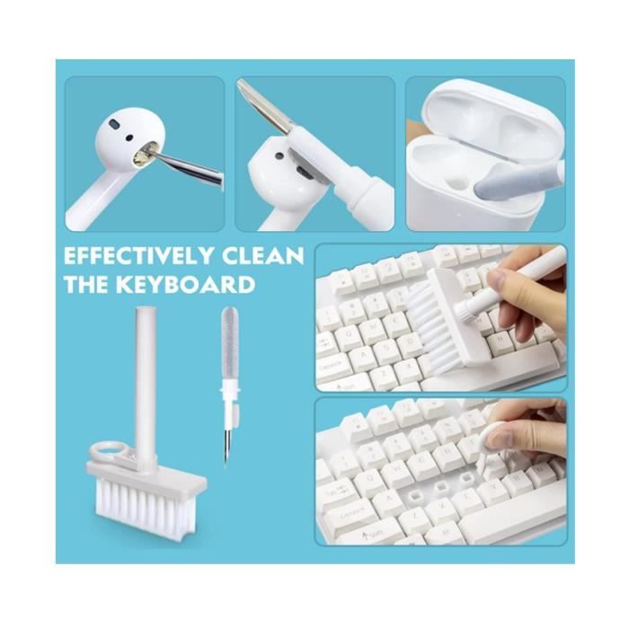 WANGCL Kit Nettoyage Clavier 5 En 1 Multifonction - Brosse Pour Ordinateur, Écouteurs Et Appareils Photo