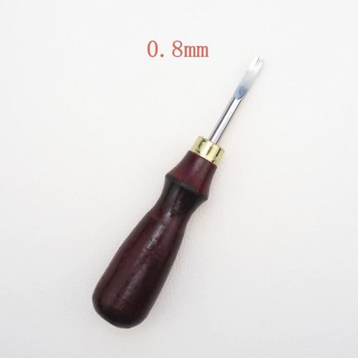 Couteau De Maroquinerie - Lame Acier Inox, Manche Bois De Santal - Pour Coupe, Biseautage Et Amincissement Du Cuir - 10