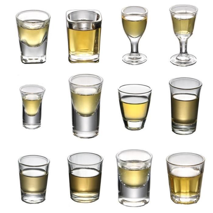 Lot de 36 Verres à shot, 25 ml, transparents, robustes, réutilisables, pour tequila vodka whisky, bar fête maison . - Maison
