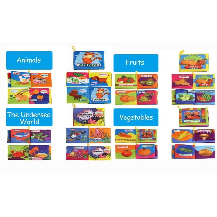 6pcs Bébé Livre des Découvertes en tissu, Jouets éducatifs pour enfants livres  pour bébés en tissu jouets pour enfants - Cdiscount Librairie