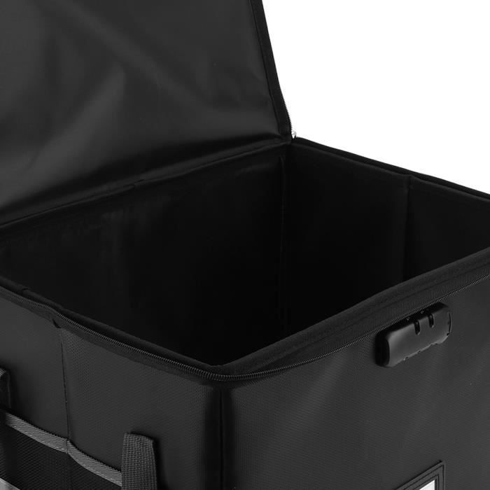Sac à Documents Ignifuge Noir Avec Serrure Portable En Fibre De Verre - SANJIU
