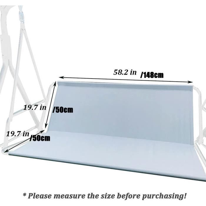 Toit de rechange pour balançoire de jardin, imperméable et anti-UV, toit de rechange pour balancelle hollywoodienne - Toit pare-soleil - Housse de toit de jardin (gris, 195 x 125 x 15 cm