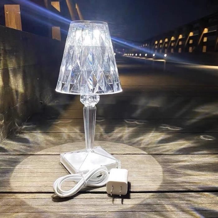 LAMPE A POSER,WHITE--lampe rechargeable USB tactile, luminaire décoratif' intérieur, idéal pour un bar, une table de restaurant ou un - Cdiscount  Maison