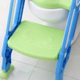 Siège de Toilette pour Bébés enfants - Anti-dérapant, pliable et réglable - Bleu et Vert-2