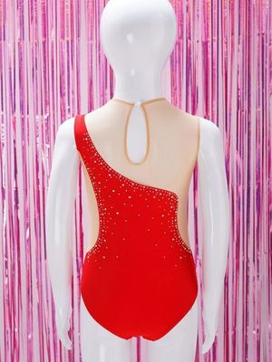 Combinaison Gymnastique Fille Paillettes - Justaucorps Danse Ballet Patinage 5-16 Ans - YEAHDOR