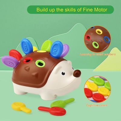 Jouet éducatif - Montessori - Hérisson - Motricité fine - Apprentissage des couleurs - 18 mois et plus - Jeux - Jouets