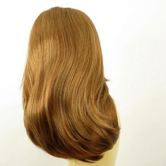 Perruque Synthétique Mi-Longue Blond Cuivré G27 - Modèle Elise - Bonnet Moyen, Raie Libre - Neuf Avec Étiquettes