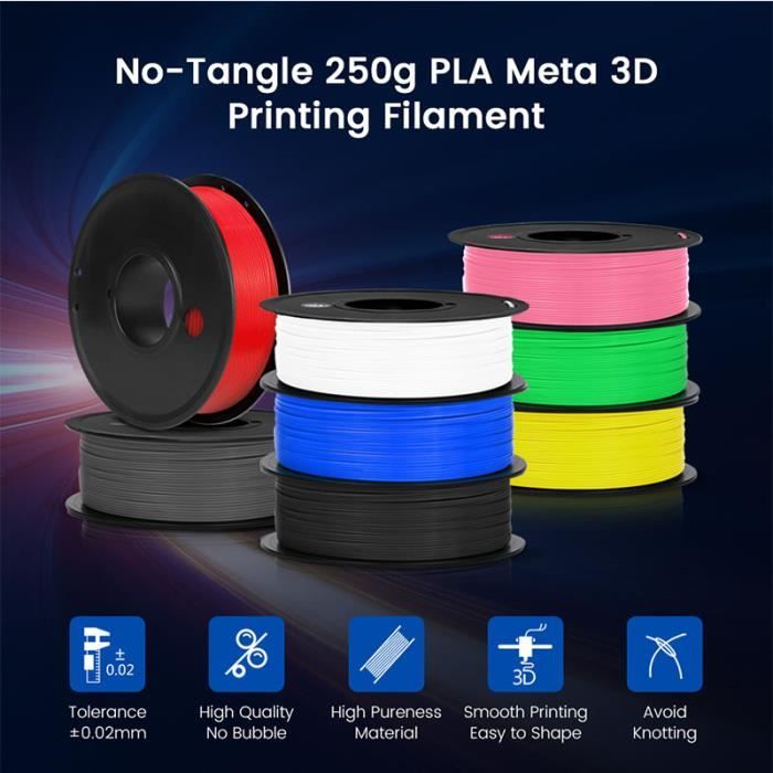 PLA-MT RED 250G - Filament Pla Pour Imprimante 3d, 250g, Haute Résistance  1.75mm, Impression Rapide - Cdiscount Informatique