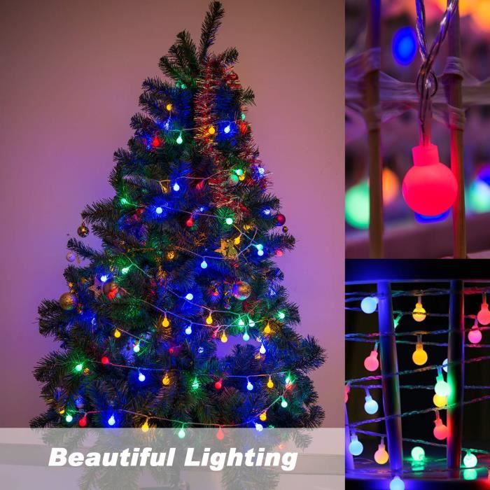 Guirlande lumineuse,1m-5m-10m LED Lumières Fée Vacances Fête De Noël  Guirlande Solaire Imperméable de - Type blue-10m 100lights